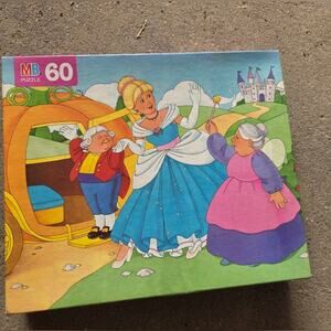 Vint NOS 1970s-80s Milton Bradly Storybook Cinderella Jigsaw Puzzle Fact Sealed